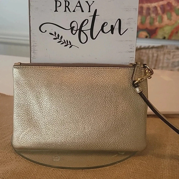 Coach gold wristlet - Picture 2 of 6